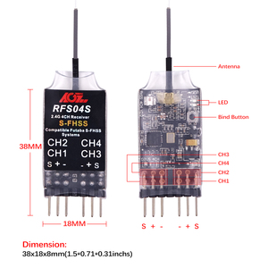 Zuverlässige 2,4 GHz RX RFS04S S-FHSS Futaba Einfache Installation Signal Empfangen 4CH 8.4V Mini RC Empfänger RC Flugzeug Autoteile - Product Image 6
