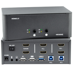 <strong>KVM</strong> <strong>Switch</strong> 2 Monitors 2 Computers,HDMI 4k@60Hz <strong>KVM</strong> <strong>Switch</strong> with USB <strong>3</strong>.0 Port and <strong>3</strong>.5mm, Plug-and-Play