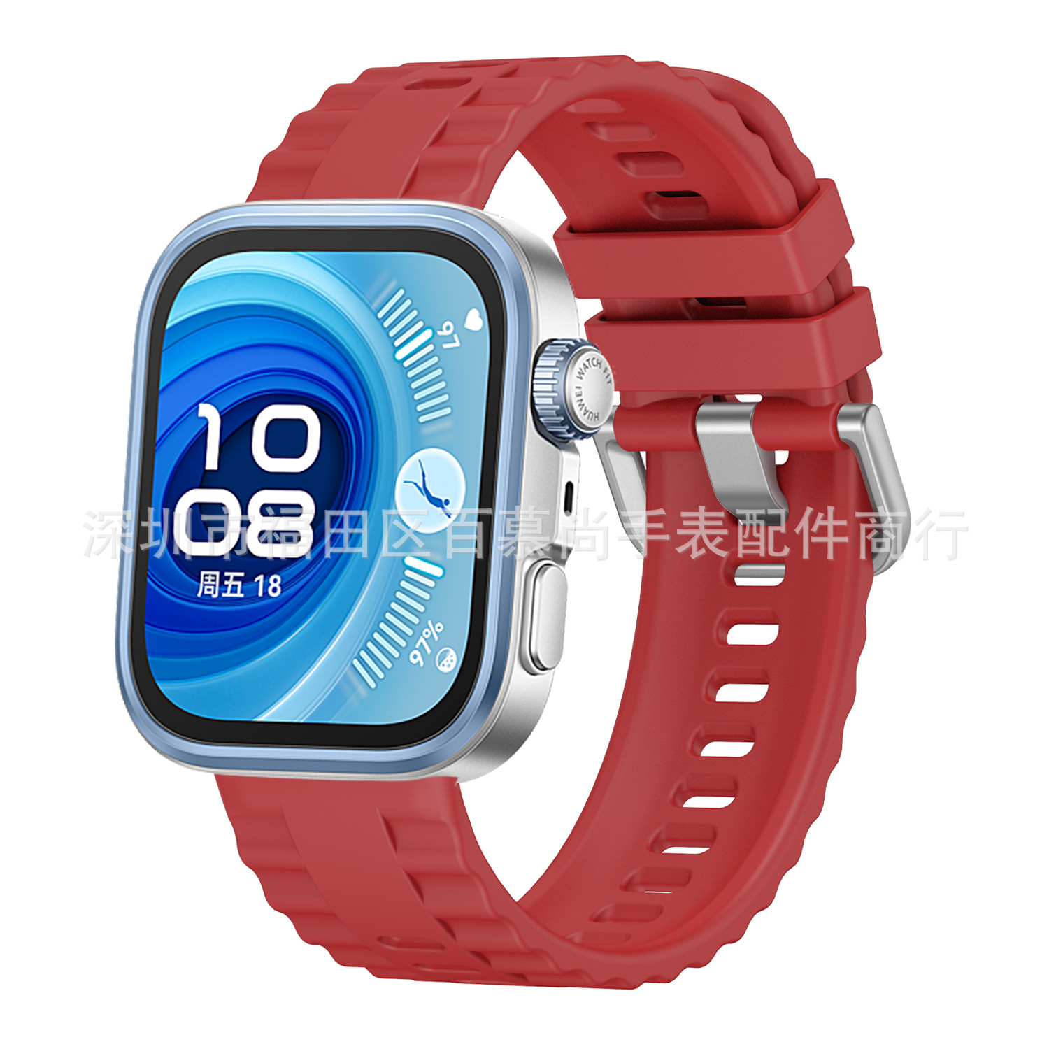 Dark red - silver buckle
