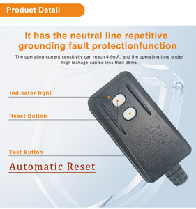 Interruttore di circuito elettrico GFCI Plug-In protezione contro le perdite di terra spina Auto-Reset controllo automatico IP54 livello 125V spine prese - Product Image 4