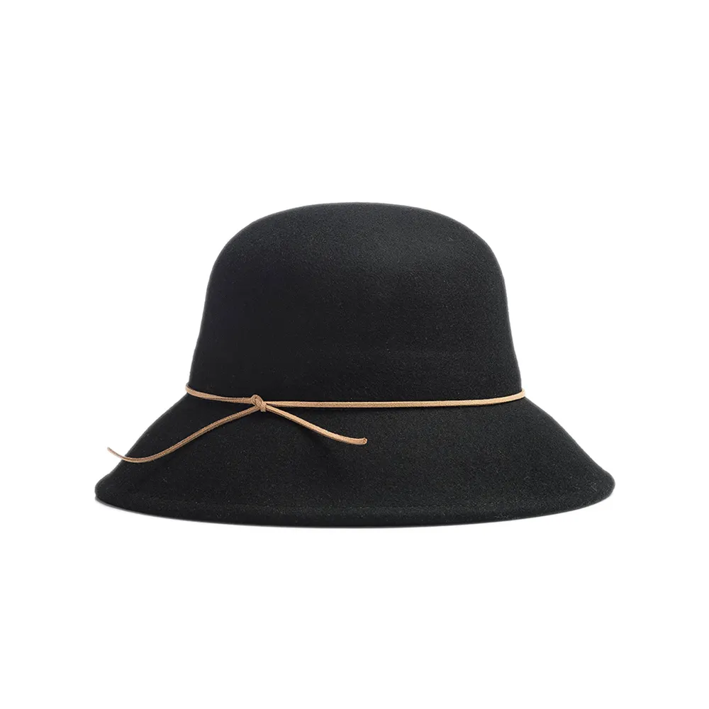 Shinehats OEM Gorra Haute Qualité Enfant Dôme Noir Attache 53cm Tour de Tête 7cm Unisexe Les enfants Seau Fedora Chapeau