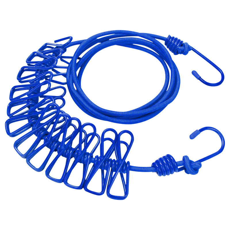 Corde à linge 18m avec 12 clips-bleu saphir