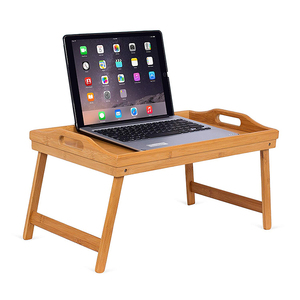 Customized Logo Folding Bamboo Wooden Bed <strong>Computer</strong> <strong>Table</strong> Tray Breakfast Serving <strong>Table</strong> <strong>Lap</strong> Tray - Product Image 5
