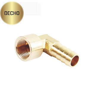Tùy chỉnh Brass khuỷu tay với nữ chủ đề 3/8 "90 độ hose barb phụ kiện DN9 12 mét kết nối đóng gói trong hộp carton - Product Image 1