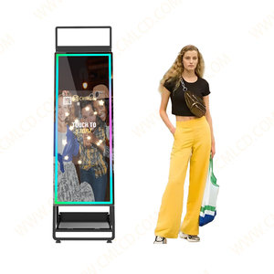 Большая металлическая фотобудка в стиле ретро 62 ''стеклянное зеркало и 32'' сенсорный экран со встроенным мини-ПК поставляется с упаковкой футляра для полета - Product Image 1