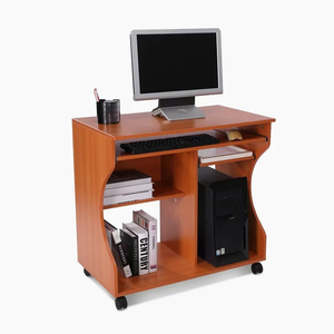 Escritorio con carrito de madera moderno para el hogar y la Oficina con ruedas y cajones - Product Image 5