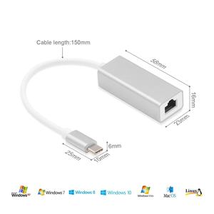 Adattatore di rete Lan Ethernet da USB tipo C a RJ45 da 100Mbps per laptop Macbook pro e altre porte di tipo C - Product Image 3