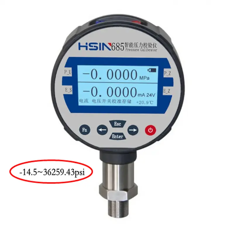 HSIN685 고정밀 디지털 압력 게이지 보정 디지털 진공 미터 0-30mA 압력 게이지 미터 압력계 2500 바