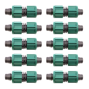 หยดชลประทาน HDPE Coupling 1/2นิ้วสากลร่วม Dripper อุปกรณ์การบีบอัดพลาสติกฟิตติ้งเกลียว - Product Image 1