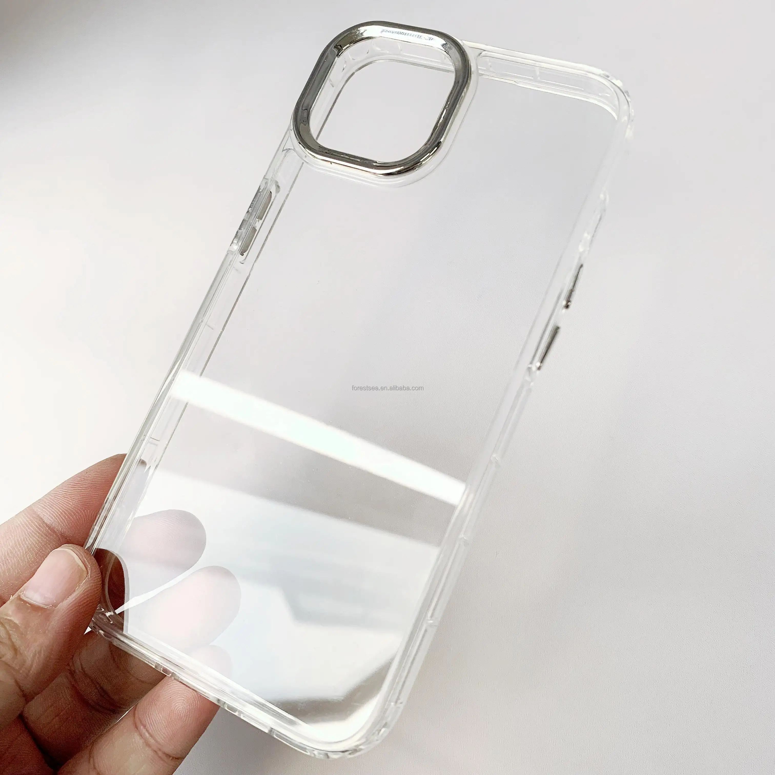 Coque de téléphone en cristal acrylique pour iPhone 14 Pro Max Protection d'objectif de cadre de caméra électrolytique couverture de téléphone portable transparente pour Apple