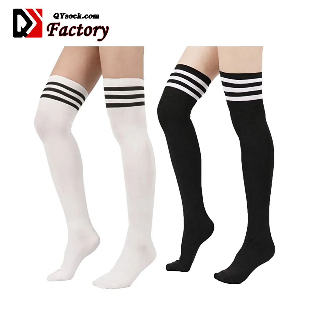 Thigh High Socks Over the Knee Thigh Cotton Socks Long Boot Stockings Cotton Leg Warmers for Girls Women