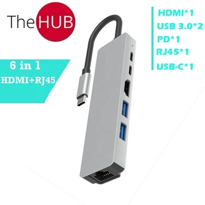 OEM vendita calda 6 in 1 tipo-c stazione dock di espansione Gigabit porta di rete adattatore HDMI schermo proiezione USB3.0 hub expander... - Product Image 3