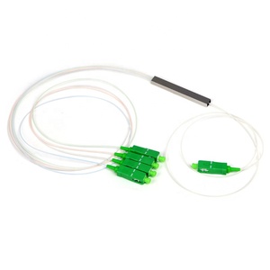 1:4 di vendita calda Mini fibra ottica PLC Splitter 1x4 1:4 SC/APC 0.9mm 1m Mini tubo in acciaio tipo per reti FTTH e IP - Product Image 1