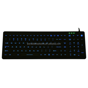 Teclado industrial de silicona Teclado Industrial Médico lavable y esterilizable de tamaño completo con teclado con interruptor de encendido - Product Image 2