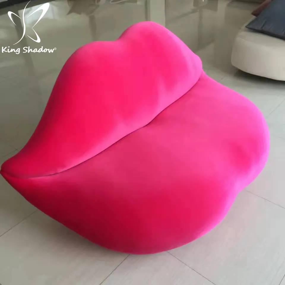 חם ורוד ספת סלון מודרני שפתיים צורת מחכה ספה שינה ספה