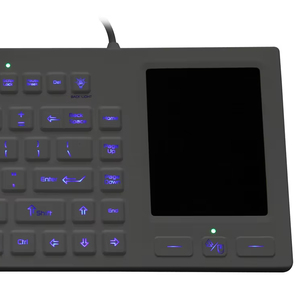 Custom Black USB Interface JH-IKB700BL LED Backlit Water-Resistant Silicone <strong>Computer</strong> Laptop <strong>Keyboard</strong> Trackpad Membrane Operation - Product Image 1