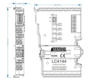 Módulo Lingchen LC4144 Io de 4 canales Salida analógica Entrada y salida Modbus Io (IO) - Product Image 2