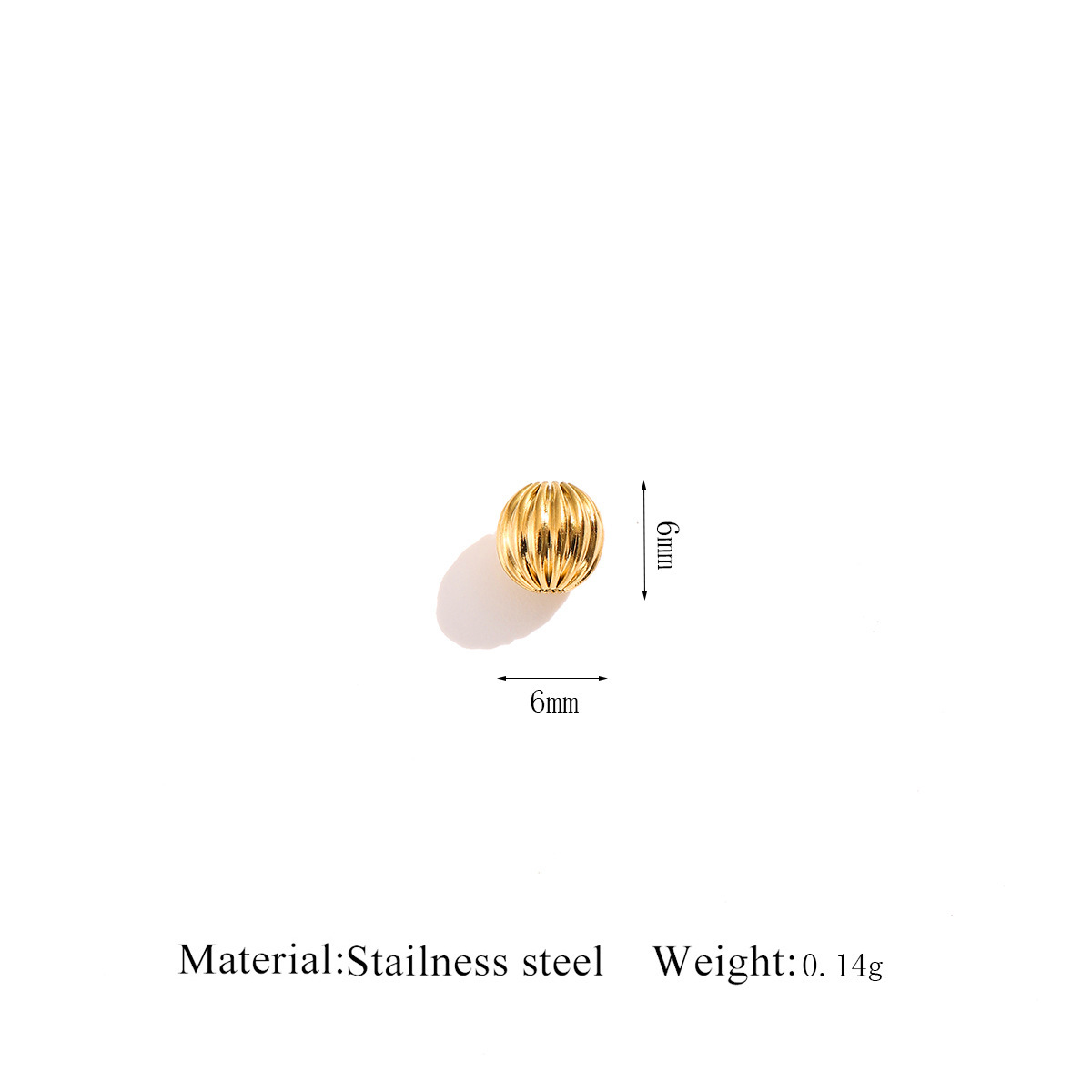 gold Watermelon bead inner diameter: 1.3mm