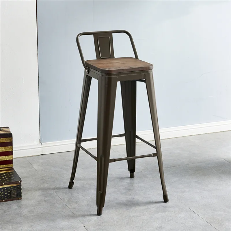 Barra de madeira dourada Cadeira s, barra vintage de aço inoxidável moldura dourada Cadeira s