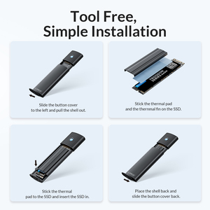 Orico M.2 SSD NVME/SATA çift protokollü yüksek hızlı mobil disk kutusu 10Gbps ile C Gen1 tip-c bağlantı noktası 2242 2260 2280 - Product Image 6