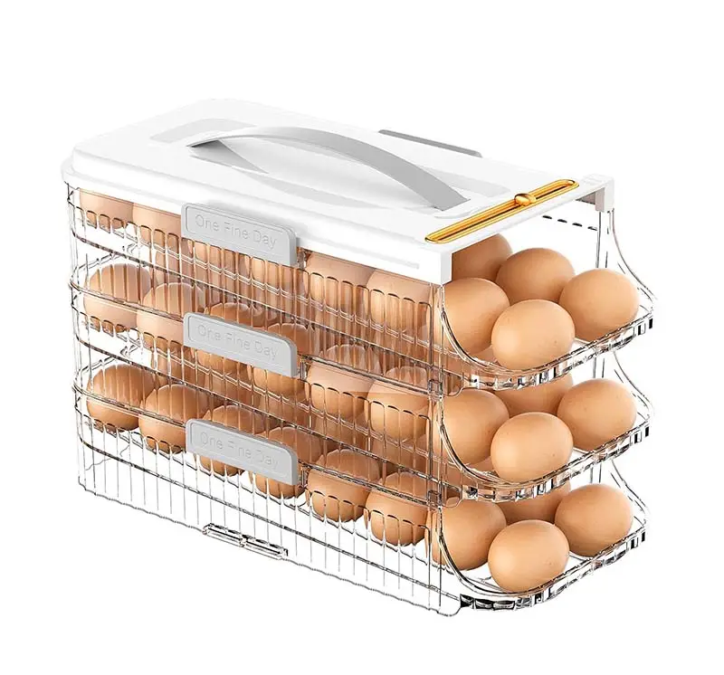 Refrigerador de cocina personalizado, congelador, gran capacidad, dispensador de huevos, organizador para almacenamiento en el hogar