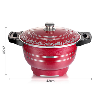 調節可能な温度急速加熱10Lマルチクッカーシチューポットノンスティッククッキングラウンドノンスティック電気スキレット蓋付き - Product Image 4