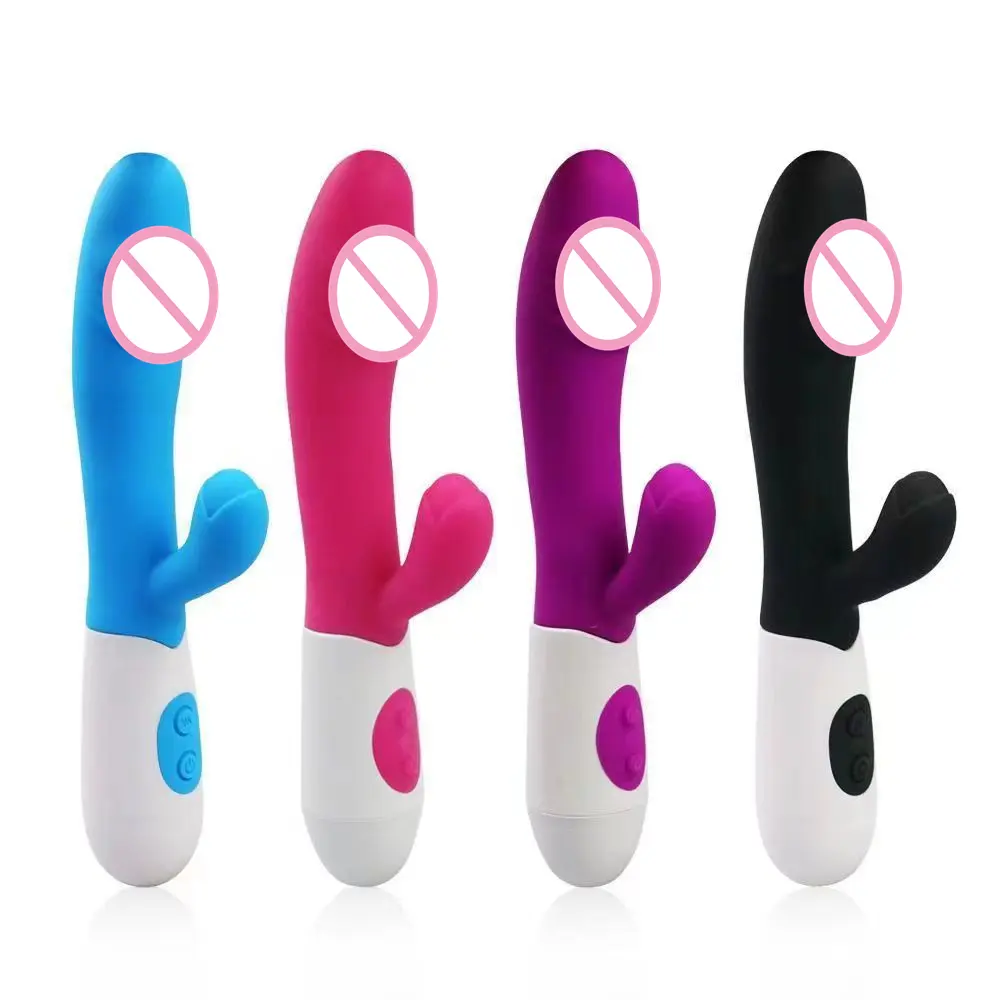 Vibrator G Spot, tongkat Stimulator klitoris pijat Motor ganda Vibrator Dildo mainan seks untuk wanita