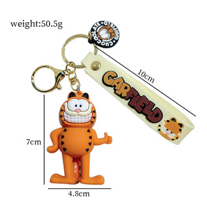 Garfielded Keychain phim hoạt hình mèo xe <span class=keywords><strong>Keyring</strong></span> Túi Clip Quà Tặng bán buôn - Product Image 4