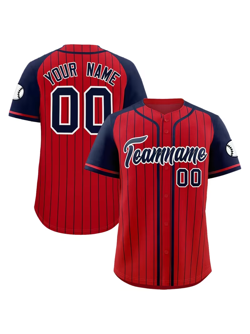 Navy blue and red