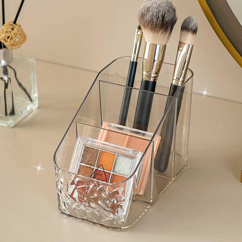 Sparkling transparent three-compartment storage box