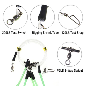 Tuzlu su balıkçılık 5 Hooks ile derin damla Rig aydınlık koruyucu kollu Halibut için Grouper Tuna Tuna köpekbalığı balıkçılık