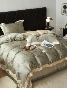 Yatak ürünleri ipek yorgan ipeksi cilt dostu buz tekstil ev fransız Pastoral tarzı High-end Lanjin Lessel Tencel dört parçalı Set