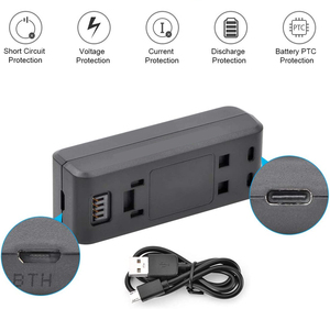 Cargador USB dual para Insta360 ONE R Micro USB o USBC Dos entradas 10W Potencia de salida 5V/2A Puerto de CC para uso de cámara - Product Image 1