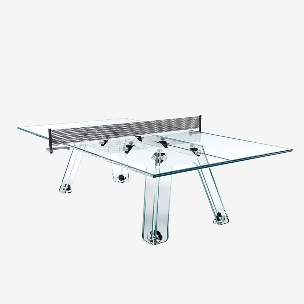 Mesa de ping pong de cristal templado de lujo, muebles de alta calidad, juegos de mesa, tenis de mesa, mesa cuadrada multifunción
