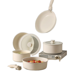 Chất lượng cao 20-mảnh đá Granite trắng đồ nấu nướng bằng đá chảo và chậu không dính lớp phủ chậu đặt cho nhà bếp nấu ăn - Product Image 3