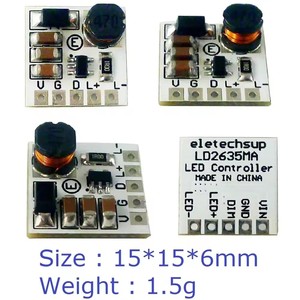 ミニDC 5-27V 350mAステップダウンHB LEDドライバモジュール調整可能PWMコントローラDC-DCバック一定電流コンバータ