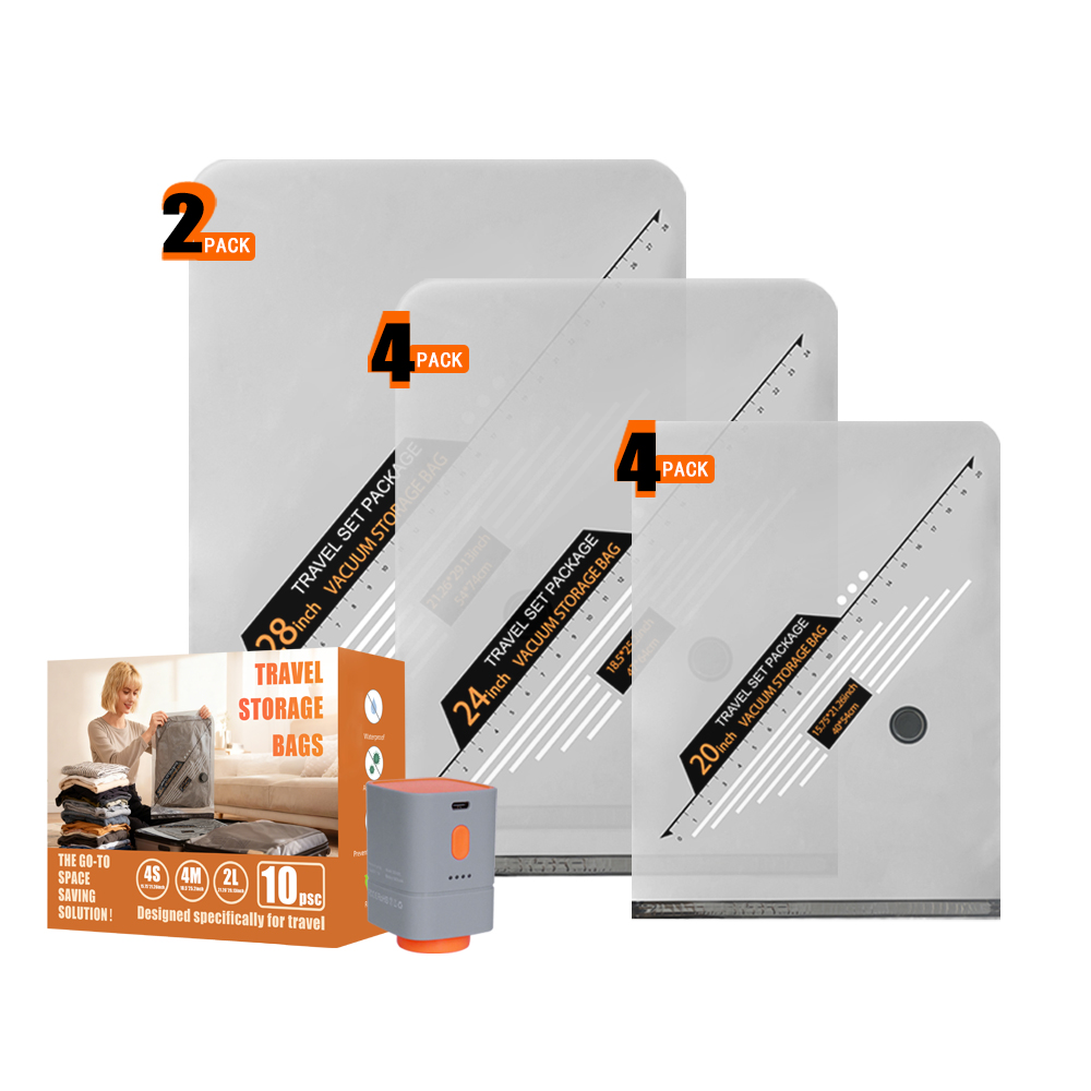 10-Piece set: 4S 4M 2L +500pump BOX packing