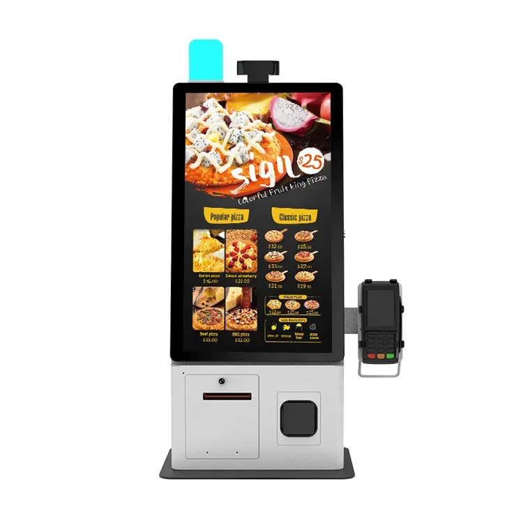 24 इंच रेस्तरां दीवार लटका स्वचालित भुगतान मशीन स्व-सेवा कियोस्क