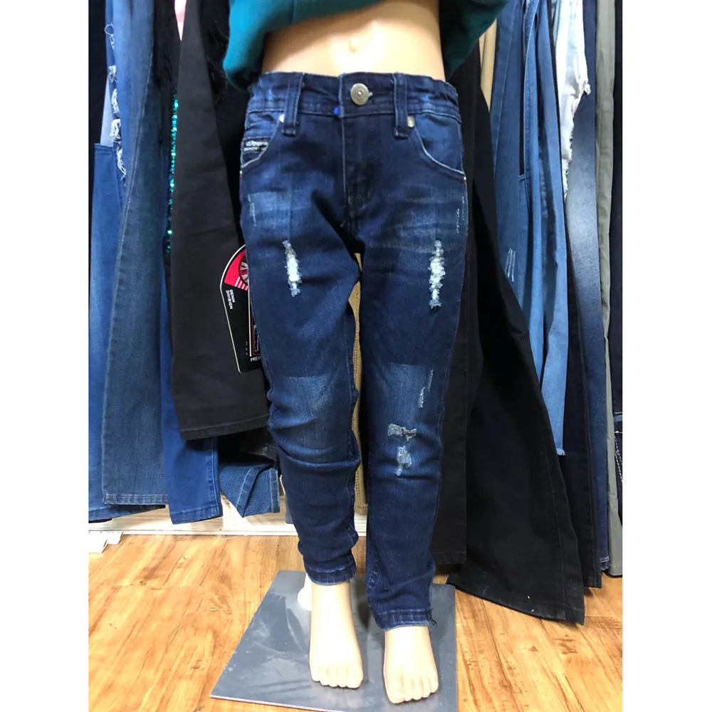 GZY al por mayor de la mezcla precio barato niños jeans fábrica cintura elástica niños pantalones de mezclilla