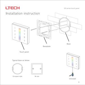 <strong>LTECH</strong> 2-in-1 2.4G <strong>DMX</strong> RGBW Touch Ring <strong>Control</strong> Panel Four Zone