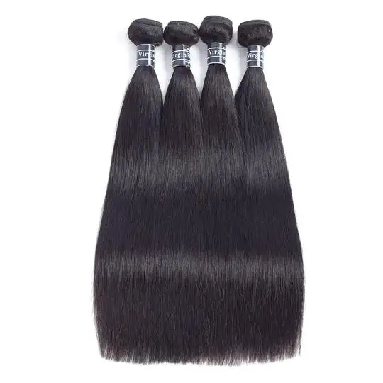 Meilleure vente brésilienne/péruvienne cheveux humains droite vierge cheveux 100% cheveux non transformés 4 offres de paquet, premier arrivé premier service