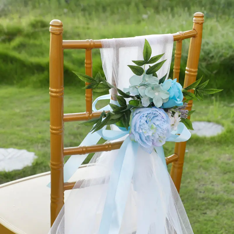 European Style Outdoor Flower Chair Sashes Wedding Party Decorations Chair Back Flowers