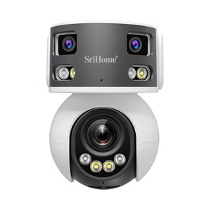 8MP 3เลนส์มุมกว้างพิเศษเชื่อมต่อกับกล้องวงจรปิดกล้อง IP มุมมองแบบพาโนรามา180 ° ซูม10x PTZ - Product Image 3