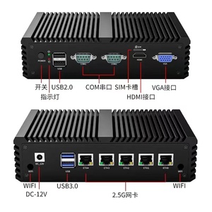 Mikrotik 5X 2.5g Ethernet Fanless Mini Router PC for Proxmox VE Firewall Soft Industrial Mini <strong>Computer</strong> DDR4 RAM US/CN/EU Plugs