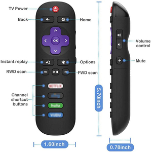 Netflix, Amazon, HBO Now ve Sling ile TCL Roku akıllı TV için RC280 evrensel yedek uzaktan kumanda - Product Image 4