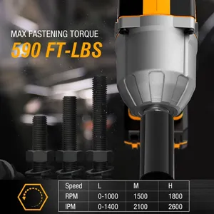 Nơi làm việc 20V không dây không chổi than tác động cờ lê 1/2 "1000nm Heavy Duty xách tay pin sạc điện wrenches - Product Image 6