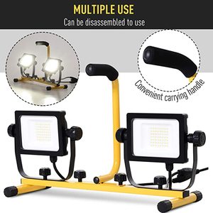 Ayrılabilir çift led ve hafif yüksekliği ayarlanabilir çelik Tripod ile 7000 lümen 70W Tripod çalışma ışığı - Product Image 5