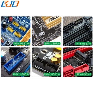Motherboard USB 9-Pin <strong>Header</strong> <strong>1</strong> to Dual 2 9Pin USB 2.0 Adapter Riser Card - Product Image 5