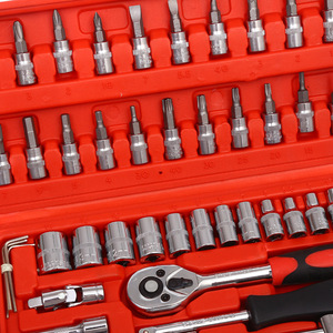 46件1/4 DR汽车修理工具箱扳手铬钒手动工具和棘轮扳手套筒组 - Product Image 3