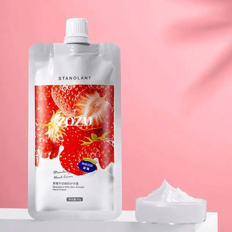 ZOZU lait de fraise tendre main blanchissant et crème hydratante pour les soins de la peau des mains